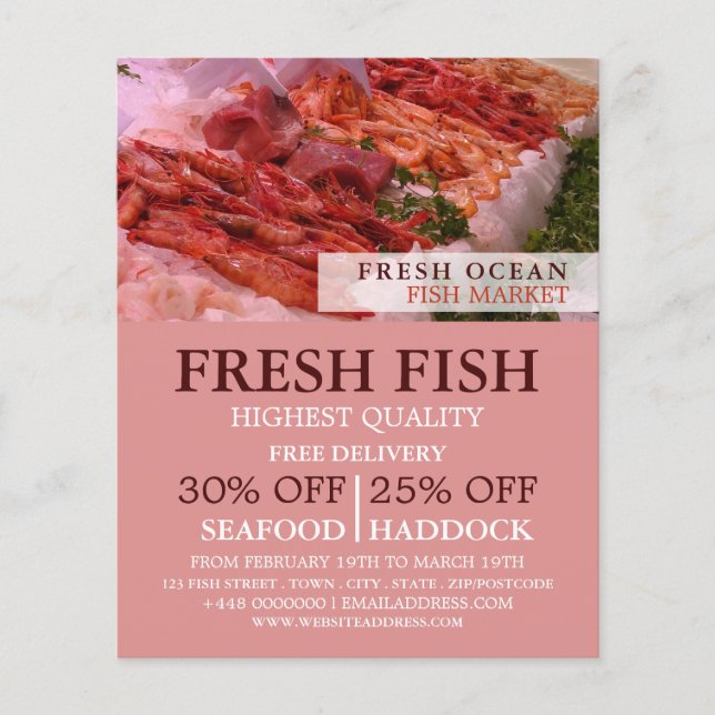 Flyer Visor de marisco, Fishmonger/Esposa, Mercado de Pe (Frente)