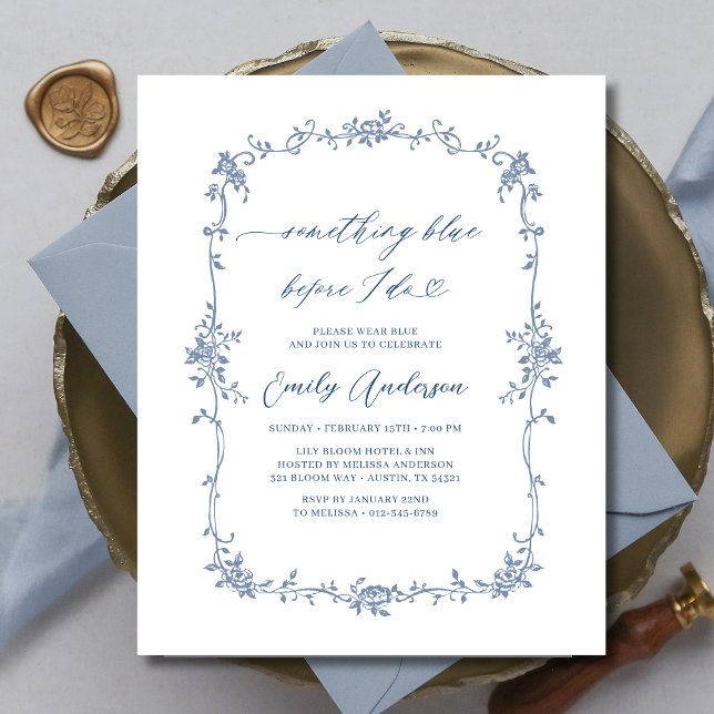 Flyer Vitoriano Algo Chá de panela Francês Azul (Criador carregado)