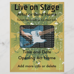 Flyer Viva no insecto da música do Grunge do palco