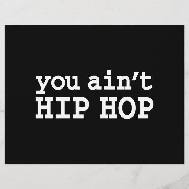 Flyer você não é HIP HOP (Frente)