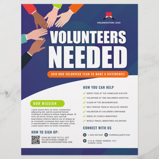 Flyer Voluntários Necessitam de Ajuda Profissional Neces (Frente)