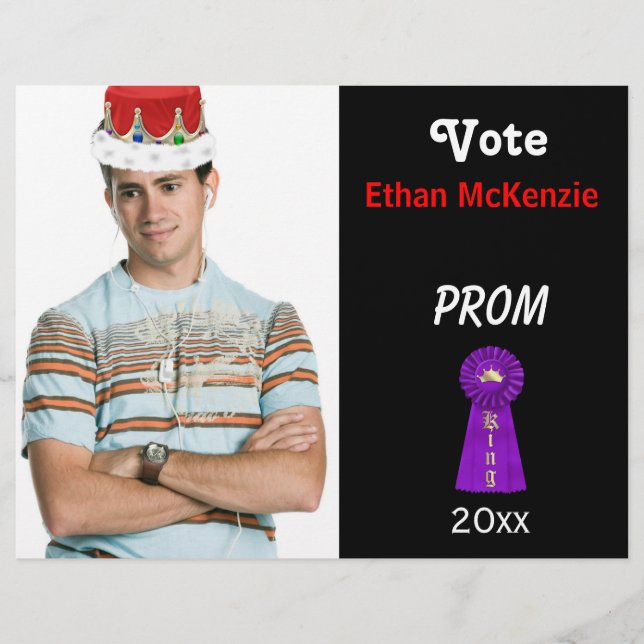 Flyer Vota-me para o Rei Baile de formatura (Roxo) (Frente)