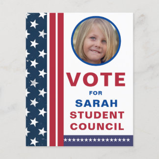 Flyer Votar para presidente de classe: cores americanas