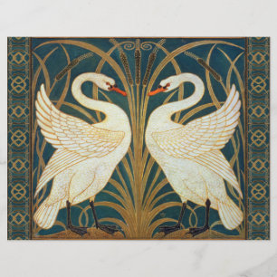 Flyer Walter Crane Swan, Rush E Iris Art Nouveau