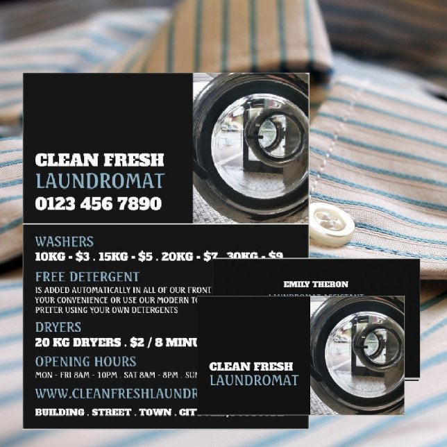 Flyer Washing Machines, Laundromat, Cleaning Service (Criador carregado)