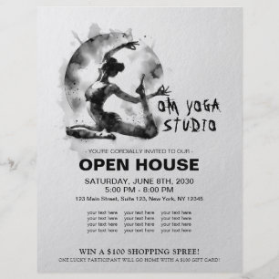 Flyer Watercolor Yoga Reiki - Pose Rei Pigeon De Uma Per