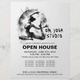 Flyer Watercolor Yoga Reiki - Pose Rei Pigeon De Uma Per