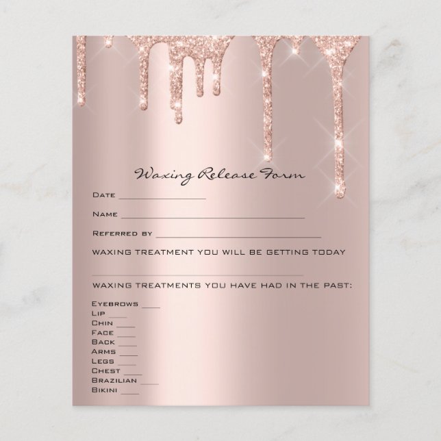 Flyer Waxing Liability Waiver Release Form Spark Rose (Frente)