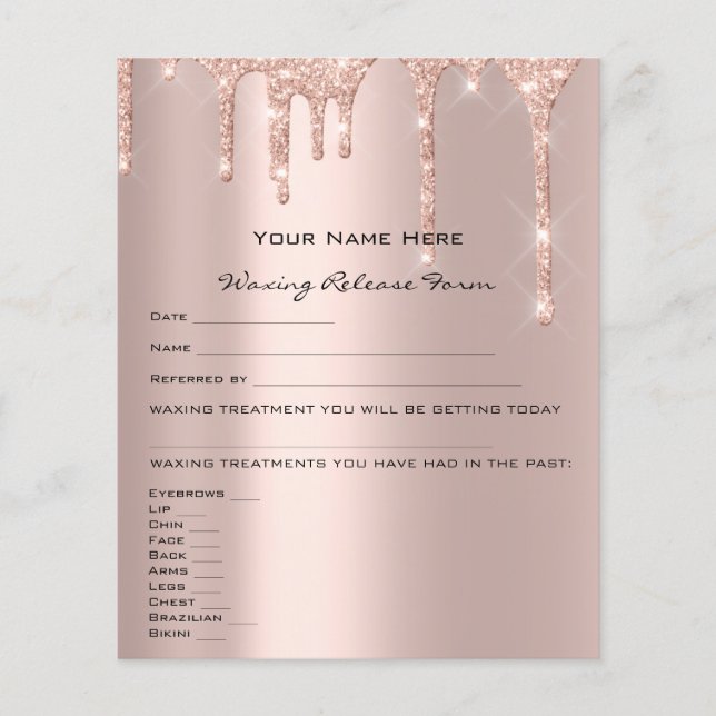 Flyer Waxy Liability Waiver Release Form Sparky Rosa (Frente)