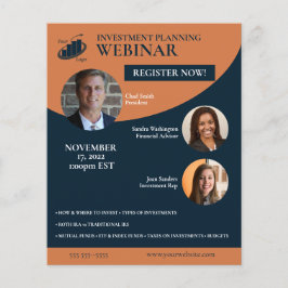 Flyer Webinar de Planejamento de Investimento
