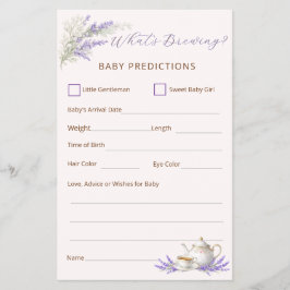Flyer What's Brewing Tea Party Baby Prediction Card