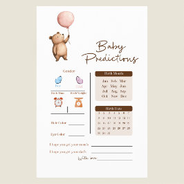 Flyer Whimsical Bear Baby Predictions Game