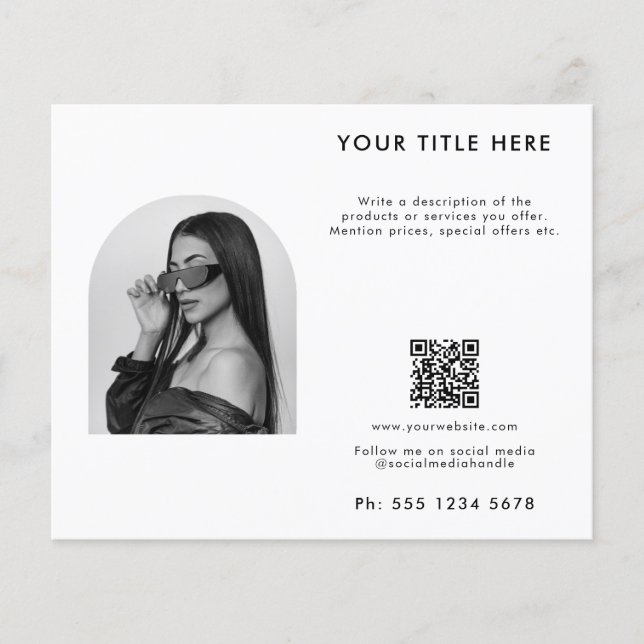 Flyer White Business Beauty Hair Nail Makeup Salon (Frente)