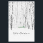 Flyer White Christmas Tale<br><div class="desc">White Christmas Tale. Lonely and empty green bench at the end of the alley in the birch grove. Small bench, tall trees, nobody around. Silent snowfall. Christmas mood. Merry Christmas and Happy New Year! You can change or delete the template text White Christmas.</div>