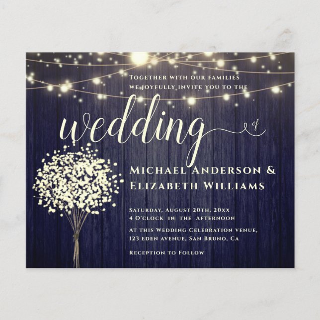 Flyer White Lights String & Natural Rustic Wood Casament (Frente)