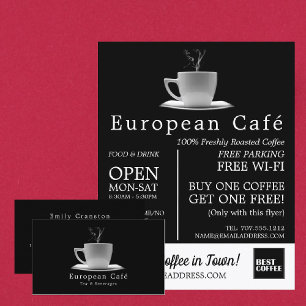 Flyer White Mug, Barista, Café, Publicidade De Coffeeho