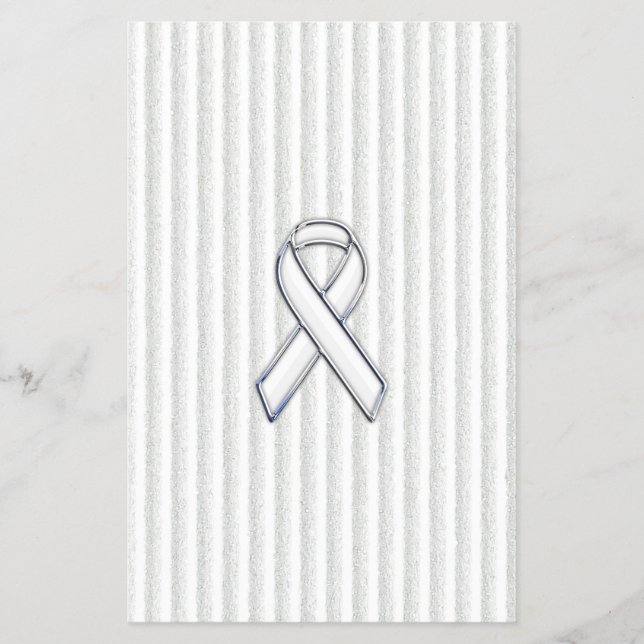 Flyer White on White Ribbon Awarness Stripes (Frente)