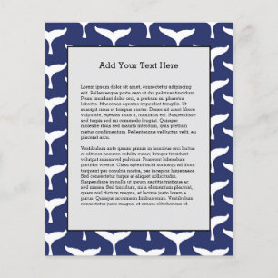 Flyer White Whale Tail Sea Animal Blue Ocean Marine