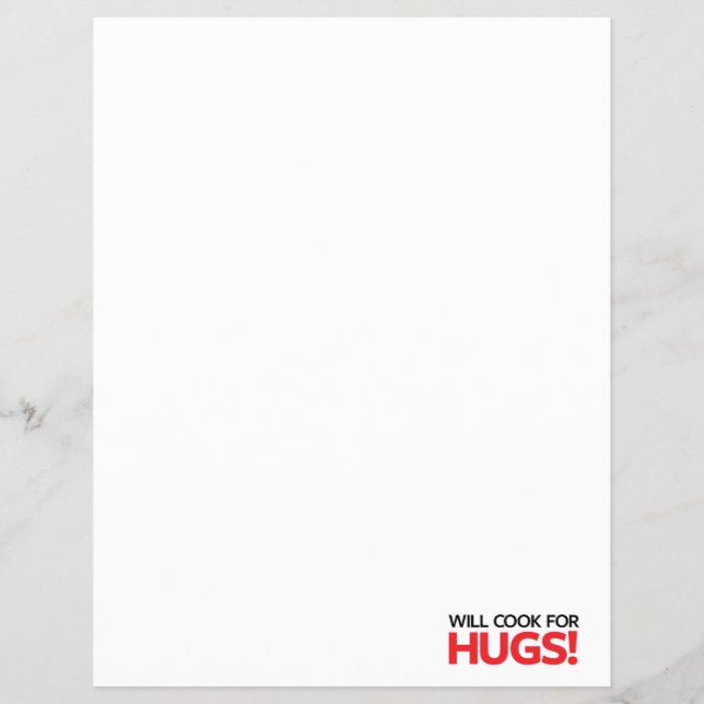 Flyer Will Cook for Hugs (Frente)