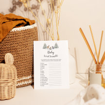 Winter Woodland Animal UK Baby Word Scramble