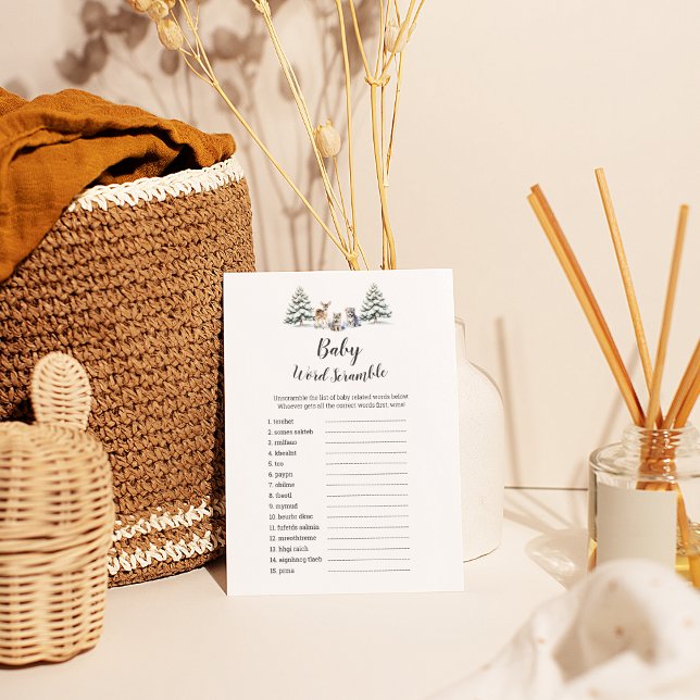 Flyer Winter Woodland Animal UK Baby Word Scramble (Criador carregado)