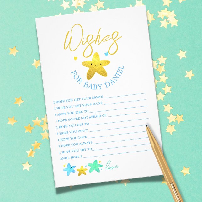 Flyer Wishes For Baby Twinkle Star Baby Shower Game (Criador carregado)