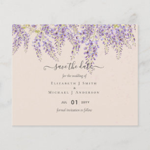 Flyer Wisteria Peach Casamento Salve Datas Orçamento Fol