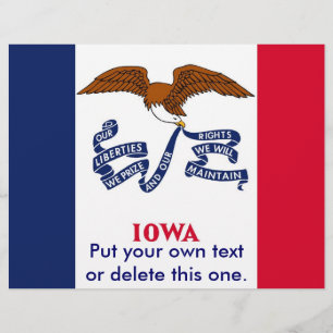 Flyer with Flag of Iowa, EUA