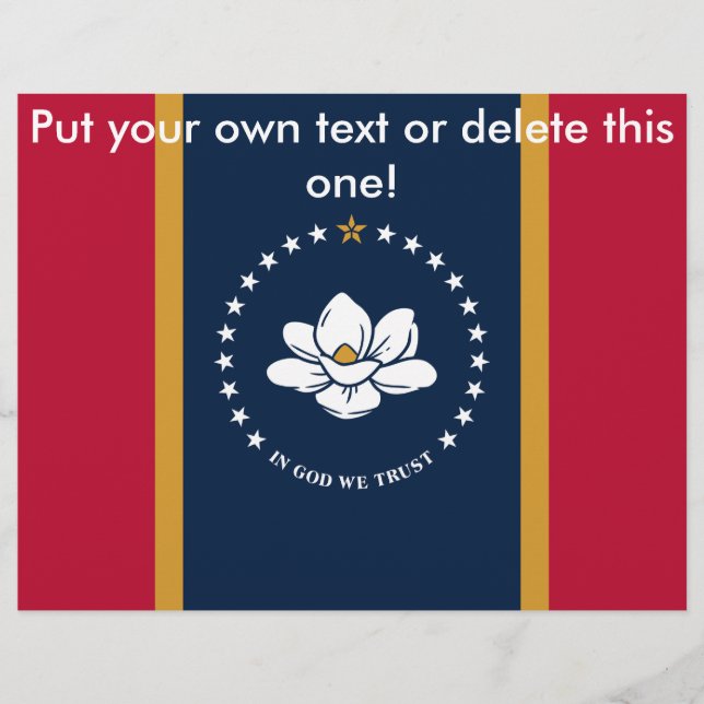 Flyer with Flag of Mississippi State, EUA (Frente)
