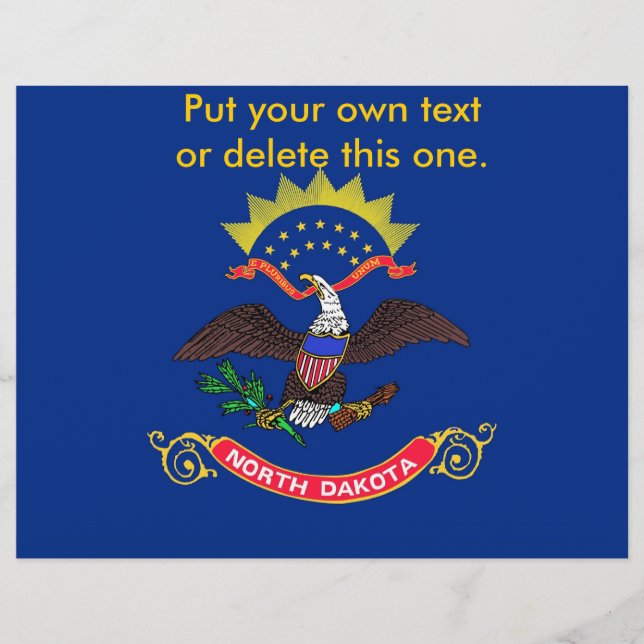 Flyer with Flag of North Dakota, EUA (Frente)