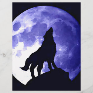 Flyer Wolf Howling na Lua