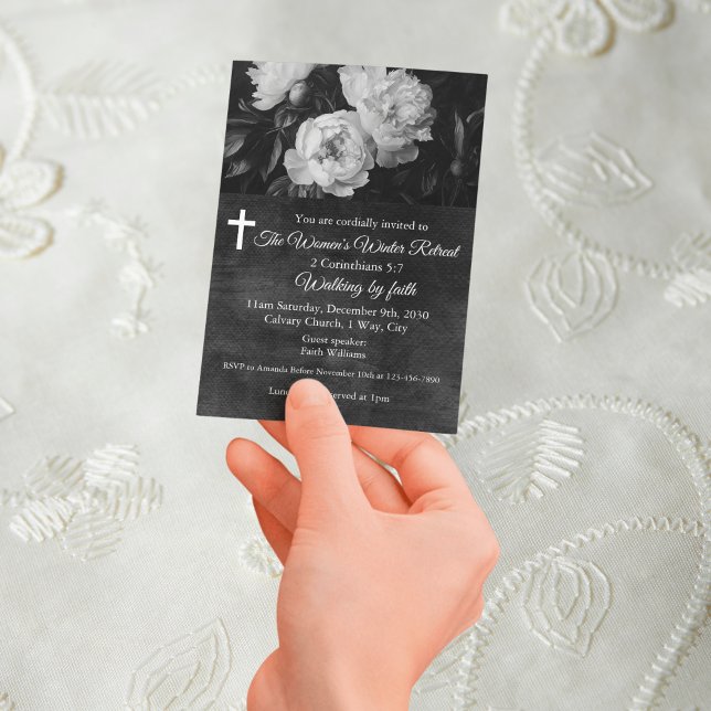 Flyer Women's Winter Retreat White Floral Church (Women's Winter Retreat White Floral Church Flyer)