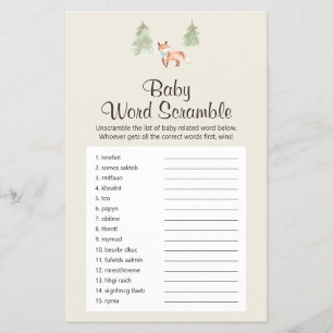 Flyer Woodland Fox Boy UK Baby Word Scramble Game