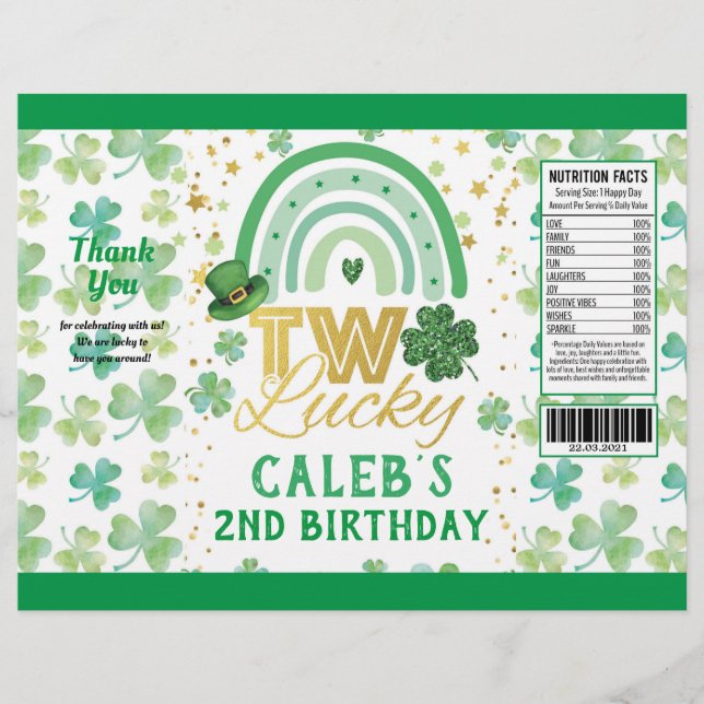 Flyer Wrapper Chip Bag Sortudo do Dia de São Patrício (Frente)