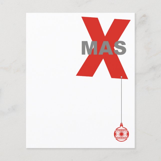 Flyer Xmas com Ornamento de Árvore de Natal + sua ideia (Frente)