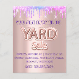 Flyer Yard Sale Garage Sale Drives Holograph Rosa