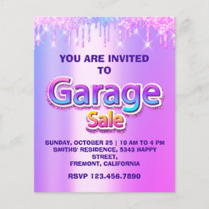 Flyer Yard Sale Garage Sale Holograph Drives Pinky