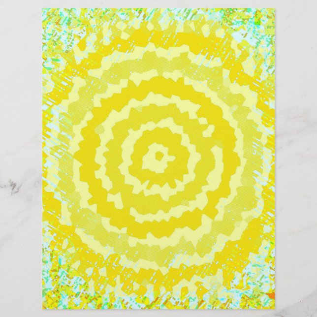 Flyer Yellow Abstract Flower Bulk Scrapbook Paper Pages (Frente)
