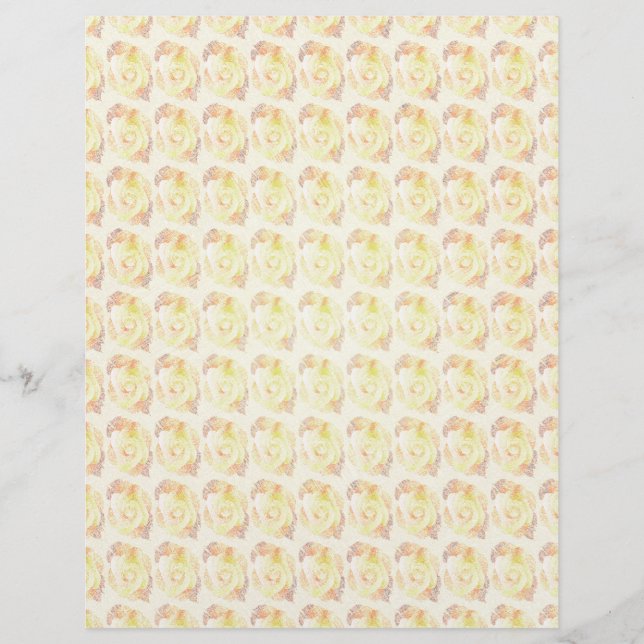 Flyer Yellow Abstract Roses Bulk Scrapbook Paper Pages (Frente)