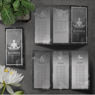 Flyer Yoga Instructor Meditation Pose Tri-Fold Brochures