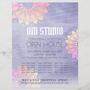 Flyer Yoga Instrutor Dourado Mandala Open House