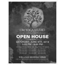 Yoga Meditation Instructor BW Tree Logo Open House