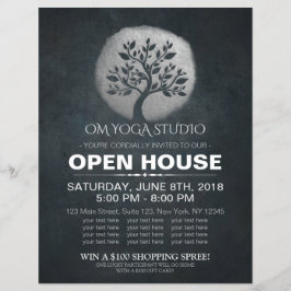 Flyer Yoga Meditation Instrutor Silver Tree Open House