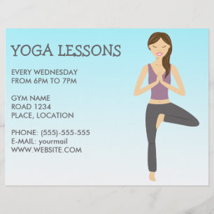 Flyer Yoga Mulher Em Árvore Pose Yoga Classes