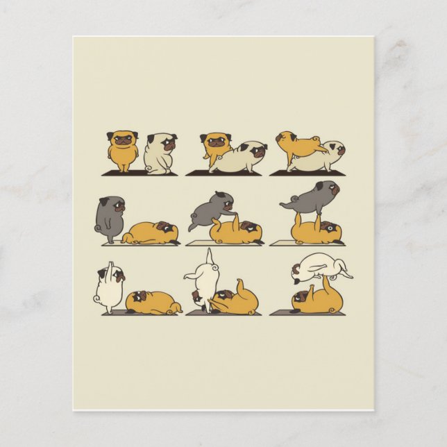 Flyer Yoga Poses, Bulldog Francês | Motores De Ioga Cani (Frente)