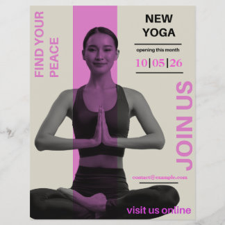 Flyer Yoga Studio Opening Modern Wellness Business