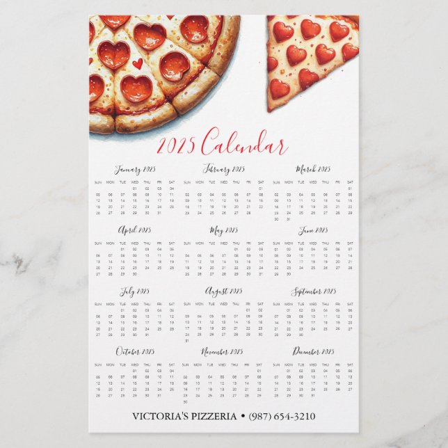 Flyers Pizza Restaurants 2025 Calendar (Frente)