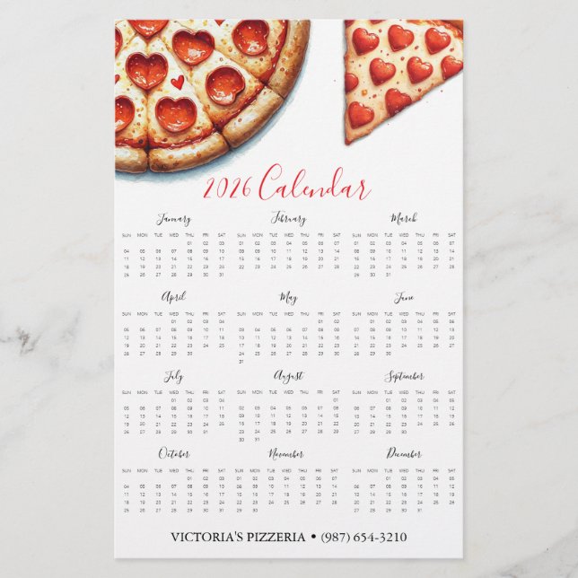 Flyers Pizza Restaurants 2025 Calendar (Frente)