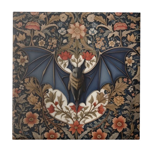 Flying Bat - Moderno William Morris Floral (Frente)