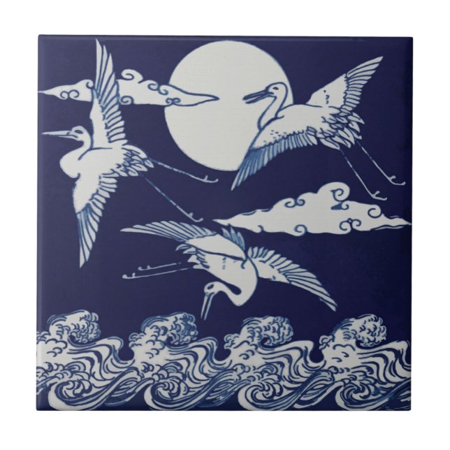 Flying Crane Azulejo - Christopher Dresser (Frente)